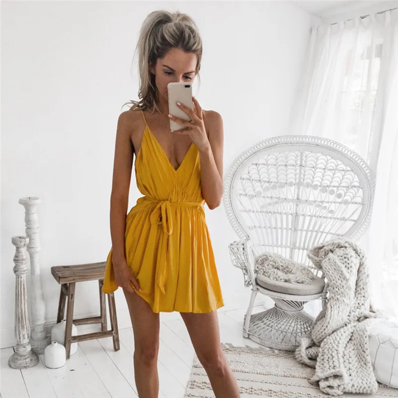 Женские платья новинка 2020 летнее сексуальное Клубное платье на бретельках с