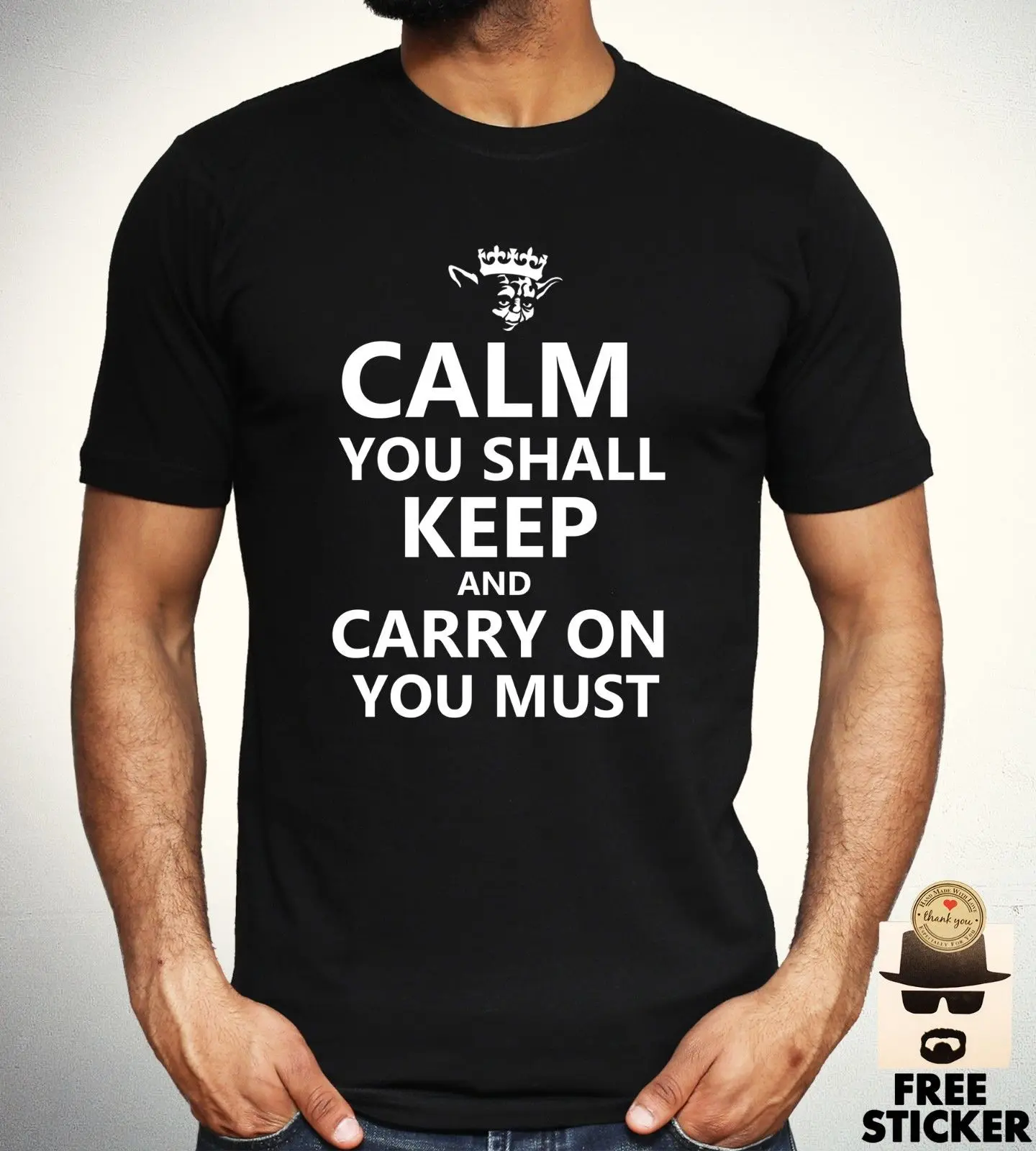 Yoda Keep Calm футболка забавные Звездные войны пародия вдохновленная фильмом крутой