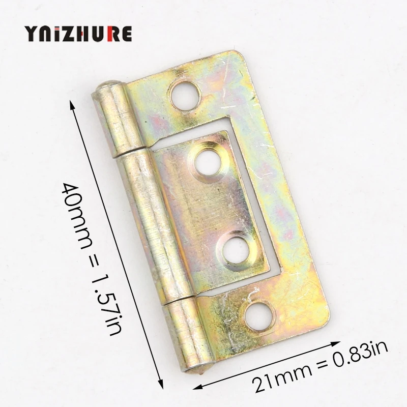 2PCS Nesting page Plating color Cabinet Door Luggage Iron Hinge,4 Holes Decor,Furniture Decoration Single Side Hinge Vintage