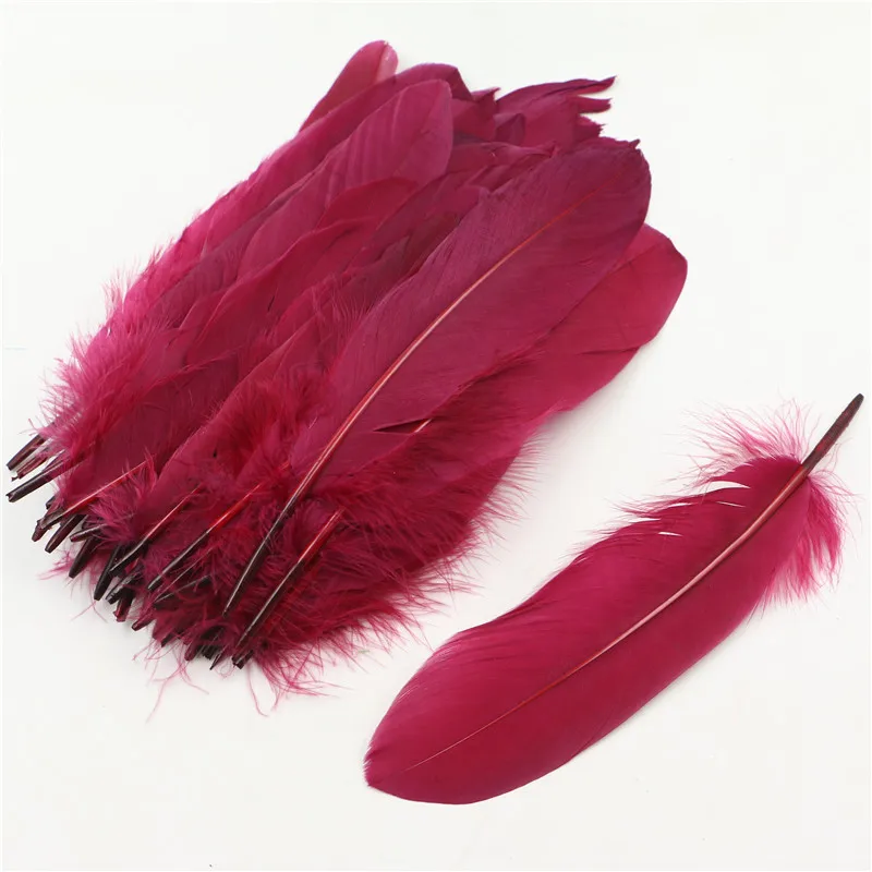 DIY винно красные пушистые гусиные перья домашнее рождественское украшение для
