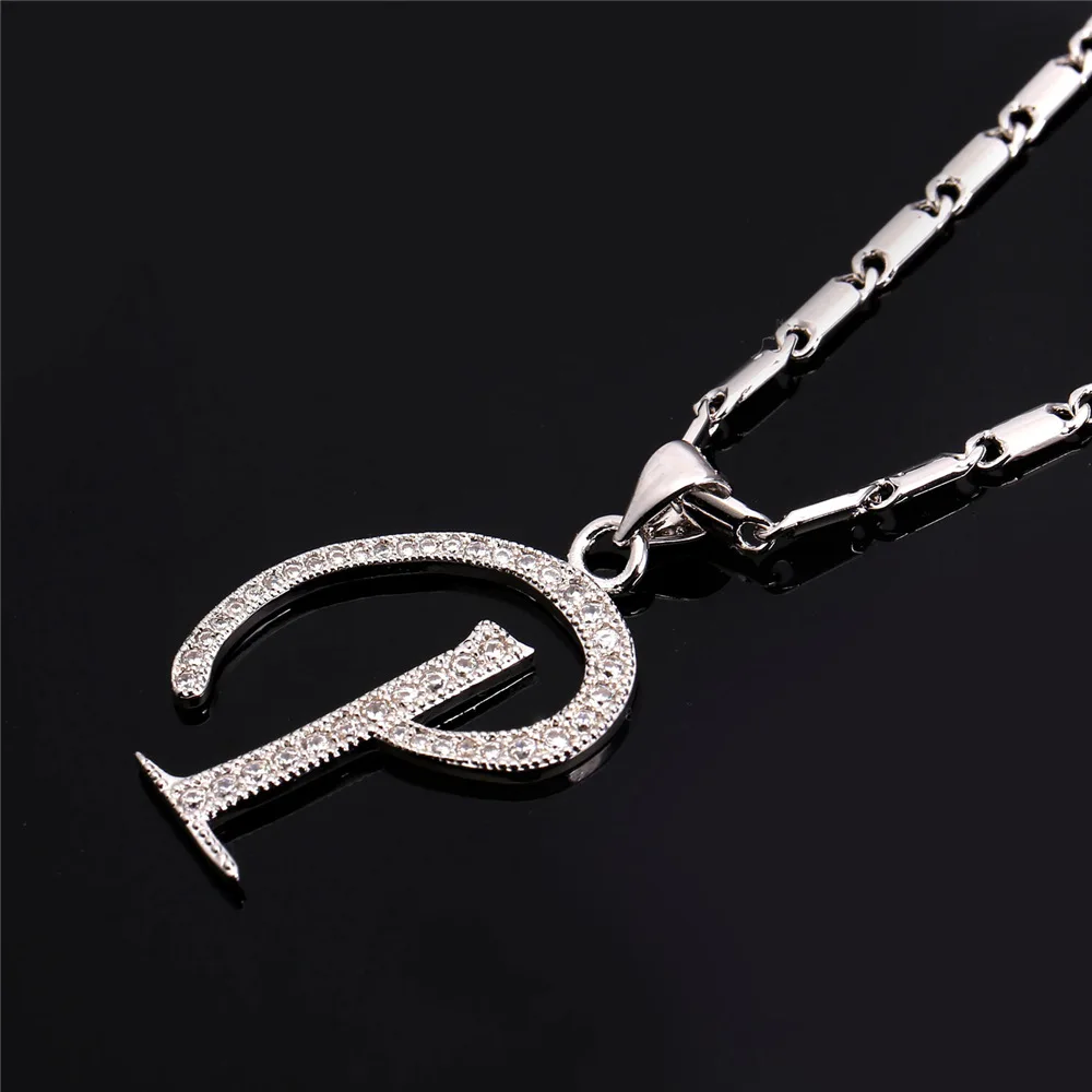 U7 Буквы P Подвеска Цепь Ожерелье На Шею Для Женщин/ Мужчин Ювелирные Изделия