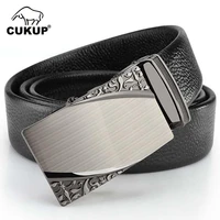 cukup new designer mens real quality genuine leather belts print pattern automatic buckle male belt accessories for men zdck026
