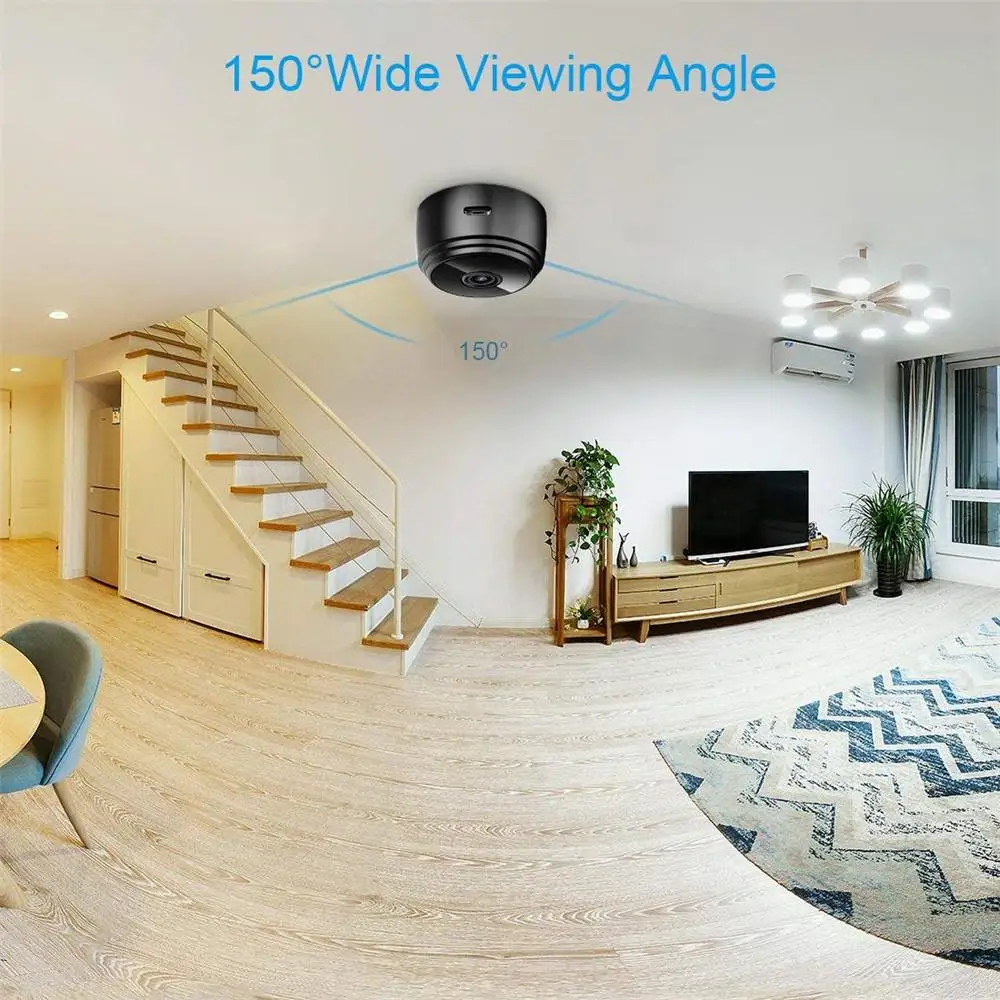 Мини Wi Fi камера HD 1080P с широкоугольным ночным видением крошечная безопасности для