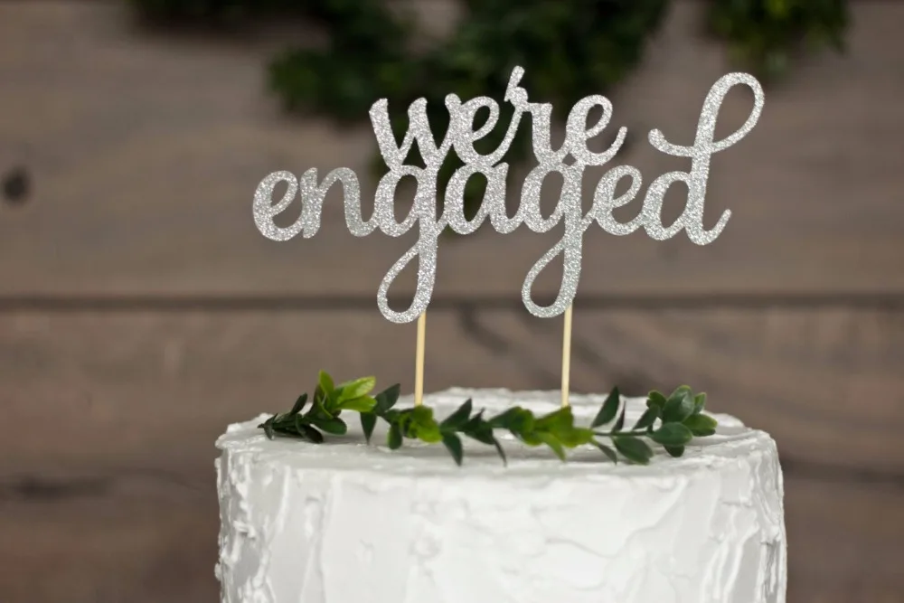 

Cake topper - engagement cake topper, bridal shower cake topper, we're engaged cake topper, engagement decorations