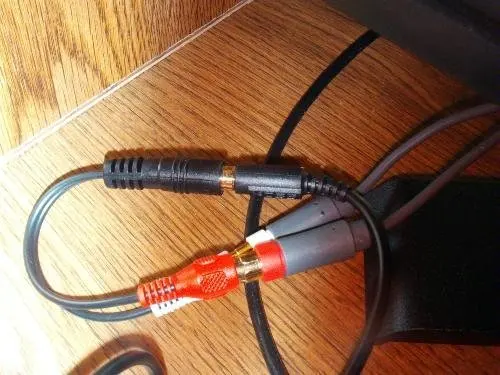 Новый 6-дюймовый стерео Splitter-3.5mm Джек для 2-RCA аудио адаптер | Электроника