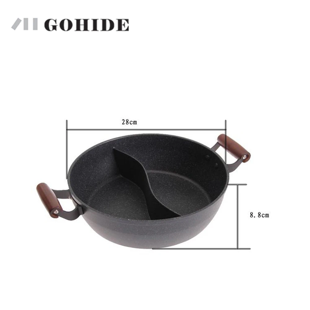 JUH GOHIDE 28 см камень 2-в-1 горячий горшок Chefline корейский стиль посуда Hot Pot как для газа