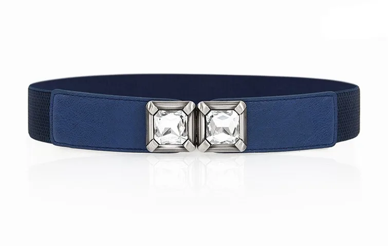 dark blue color Модные женские ремни черный белый пояс широкие эластичные пояса платье одежда аксессуары cinturon mujer горячая распродажа - Цвет: dark blue color
