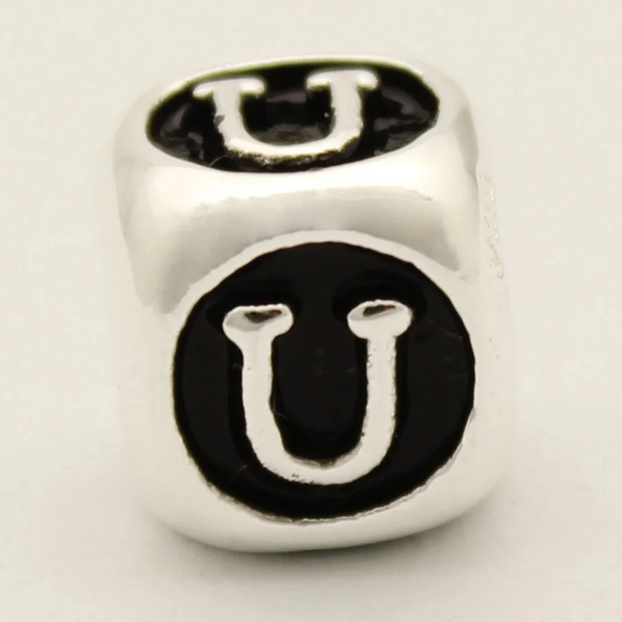 slide charm Free shipping Dice Shaped Letter Bracelet Charms Initial B Charm Alphabet Beads fit Pandora bracelet | Украшения и