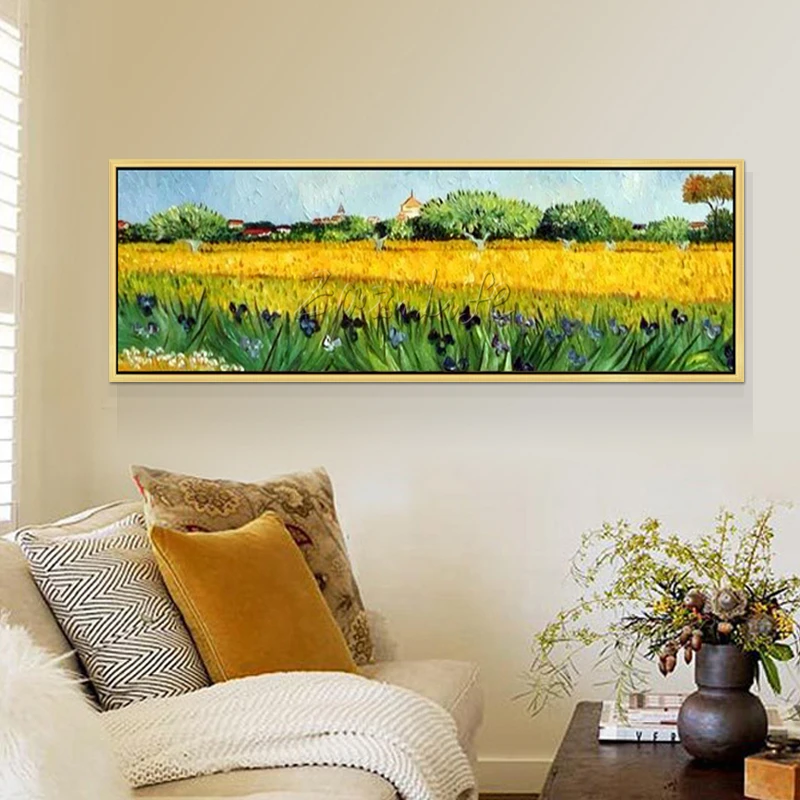 

Van gogh oil painting hand painted irises on canvas wall art pictures for living room bed room home decor wall decor quadros art