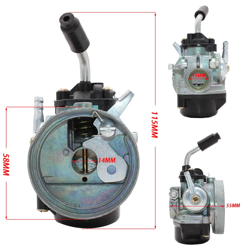 Powermotor мотоциклетные 14 мм карбюратор 37cc с водяным охлаждением Carb изменить 43 47cc 49cc 2-х тактный Мини карманный велосипед Dirt Pit bike ATV Quad