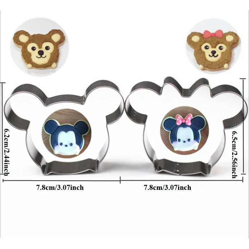 Металлический резак для печенья с Микки и Минни 2 шт.|biscuit stamp|metal cookie cutterscookie cutter |
