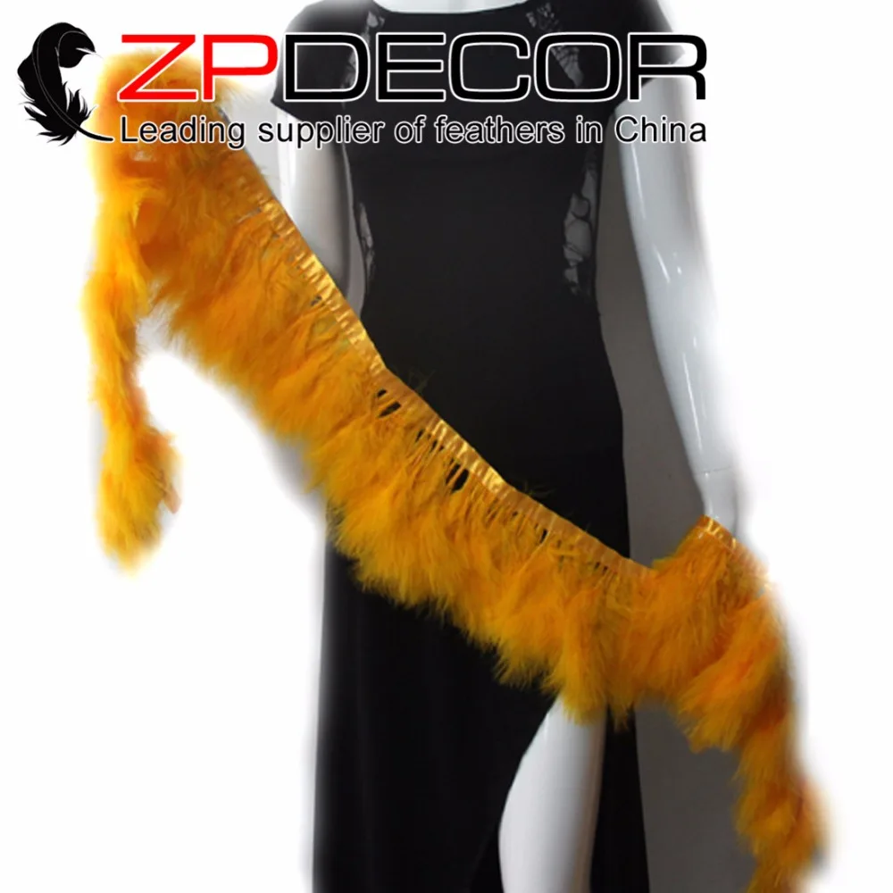 ZPDECOR 2 ярдов/партия 4 6 дюймов (10 15 см) красивый глубокий золотой Marabou Турция с пухом