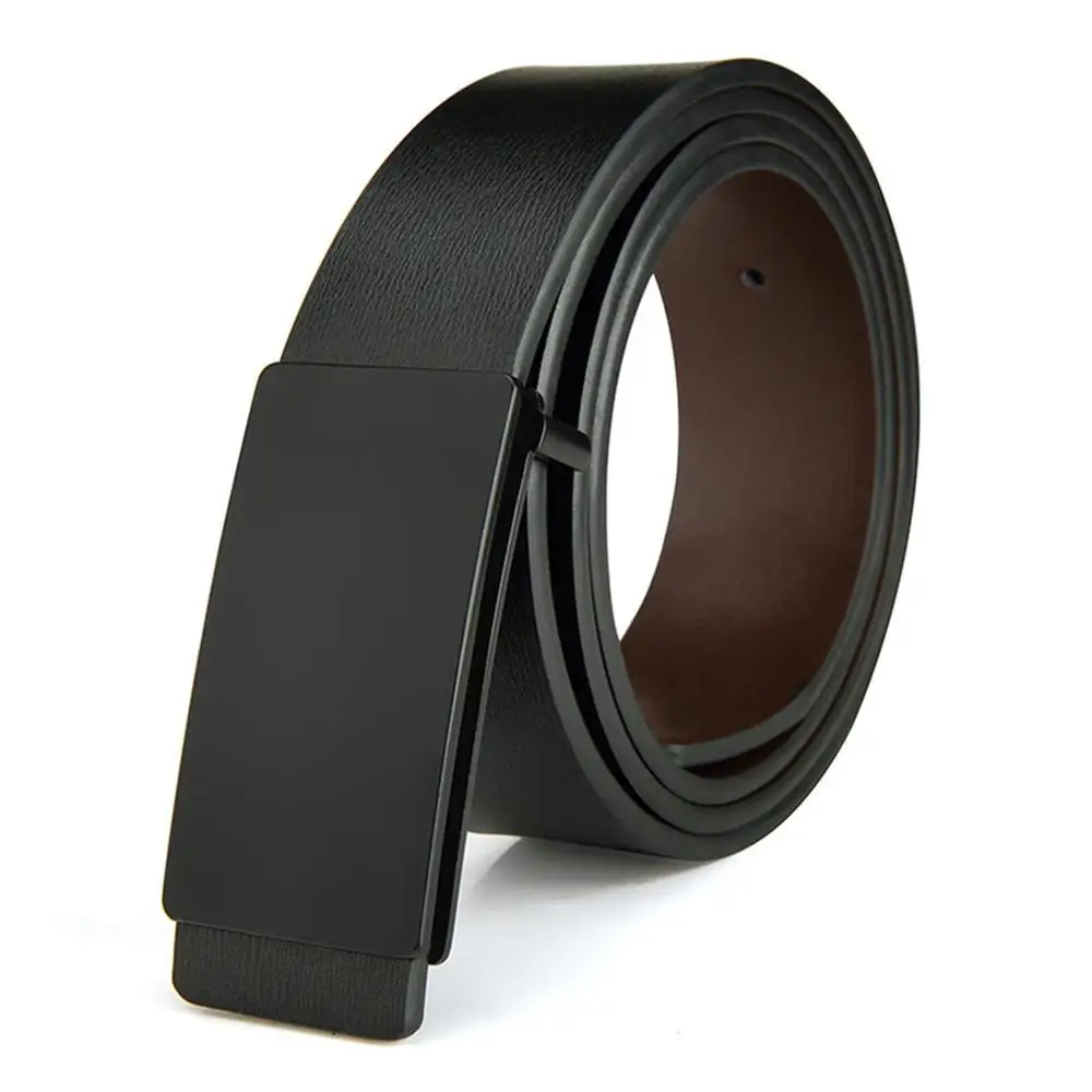 Black Black Blank Бренд FAJARINA, мужской качественный дизайнерский кожзаменитель, 2-й слой, натуральная кожа, черные модные ремни, мужской джинсовый ремень, аксессуары для одежды для мужчин - Цвет: Black Black Blank