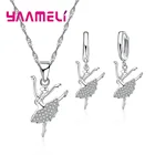 Женский комплект из колье и серёг, из серебра 925 пробы