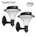 Светодиодные уличные настенные садовые светильники на солнечной батарее, фонарь с датчиком, питание от батарейки, 2 шт., 32 светодиода