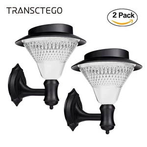 Светодиодные уличные настенные садовые светильники на солнечной батарее, фонарь с датчиком, питание от батарейки, 2 шт., 32 светодиода