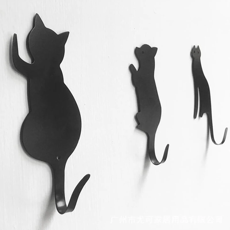3 шт., клейкие крючки для полотенец из нержавеющей стали, семейный халат с рисунком кота и собаки, подвесные крючки для шляп, сумки для ключей, клейкая настенная вешалка для двери