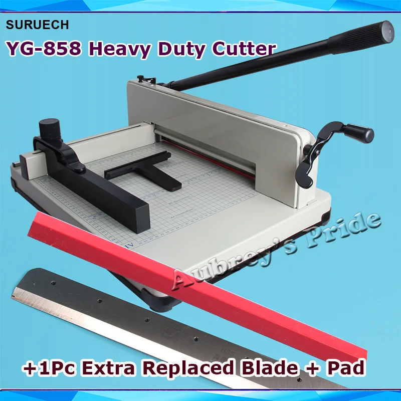 

Free Shipping YG858 Heavy Duty 16KG All Metal Steel Ream Guillotine 12Inch A4 Size Stack Paper Cutter+Extra 1 Blade +1 Red Pad