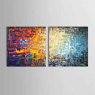 

wall canvas art set of 2 Modern Abstract Color Bricks Hand-painted Wall Pictures for Living Rooms Canvas Painting Home Decor