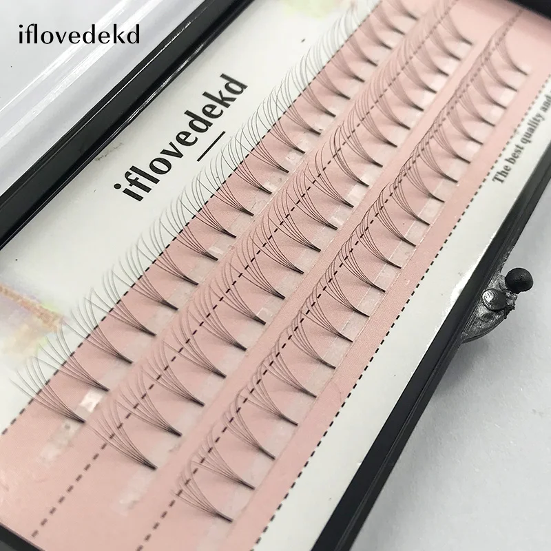 Iflovedekd 60 шт. Натуральные Шелковые индивидуальные 5D Кластерные Ресницы C/D Curl объем