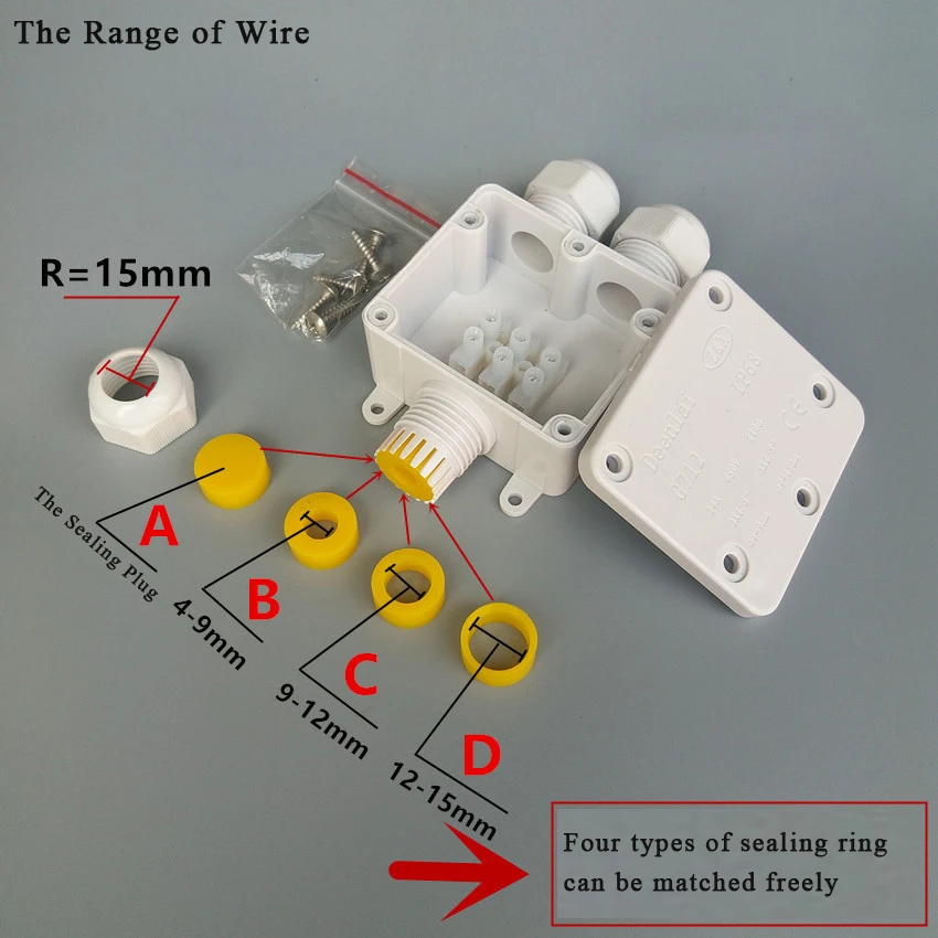 Водонепроницаемый Соединительный терминал 3 провода защитные строительные