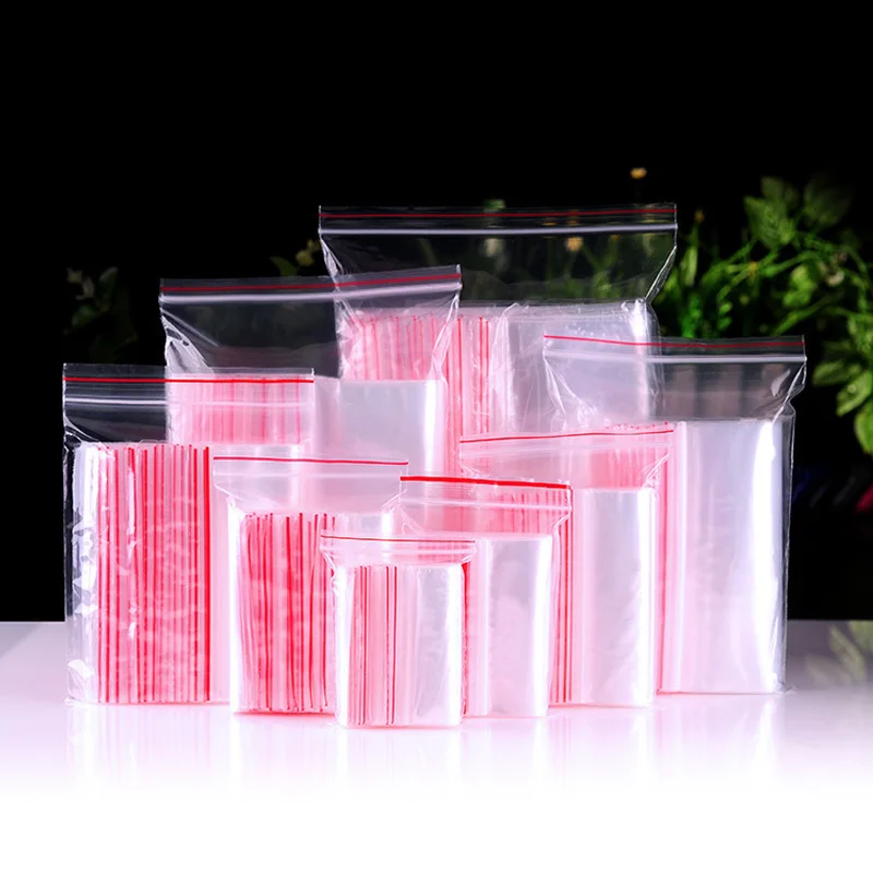 Мини-пластиковые пакеты на молнии для ювелирных изделий 100 шт. пластиковые - Фото №1