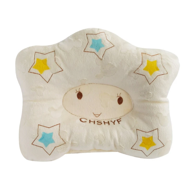 Подушка для новорожденного мягкая правильная с рисунком звезды предотвращает