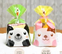 100pcs cute panda rabbit cello cookie bagclear cellophane flat open bagplastic bakery gift candy bag