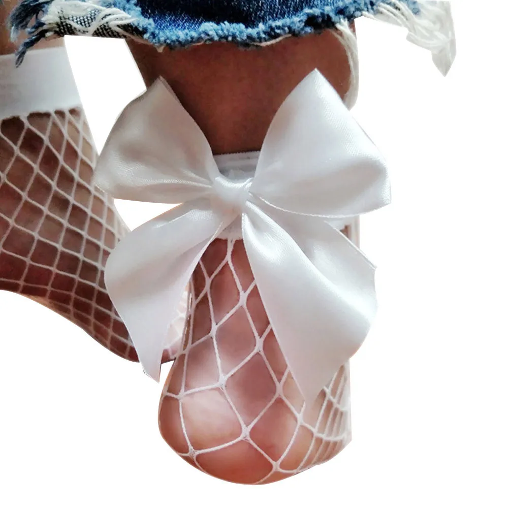 Женские ажурные носки с рюшами короткие бантиком и сеткой Chaussettes @ 40 новинка 2019 |