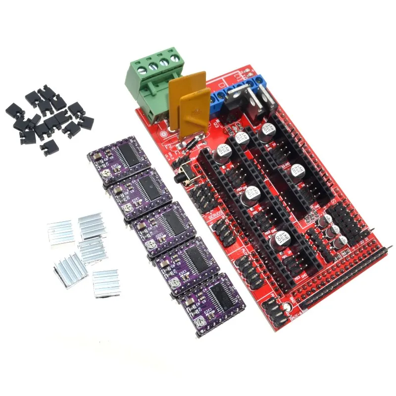 3D принтер 1 шт. МЕГА 2560 R3 + RAMPS 4 панель управления 5 DRV8825 шаговый двигатель привод