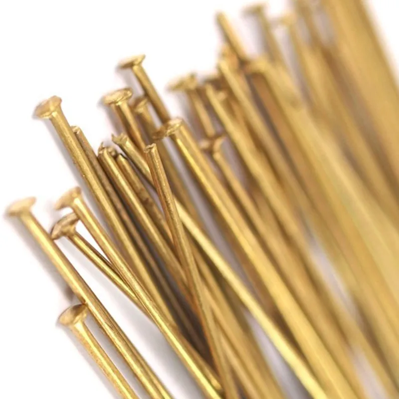 100 шт. .. Шпилька с головкой из сырой латуни фурнитура (без никеля и свинца).(50 мм x 0 85