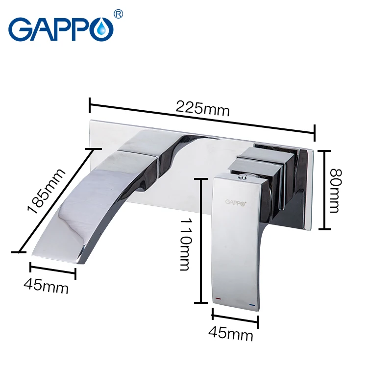 GAPPO смеситель для раковины настенный ванной комнаты водопад латунный Смеситель с