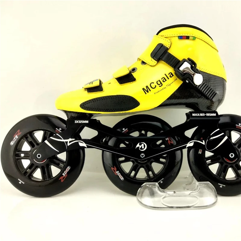Асимметричные роликовые коньки с колесами 125 мм 3x скоростные рамой для улицы