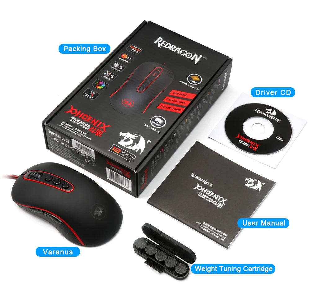 Redragon M702 игровой Мышь по индивидуальному заказу 10000 Точек на дюйм 10 кнопок Gamer 9