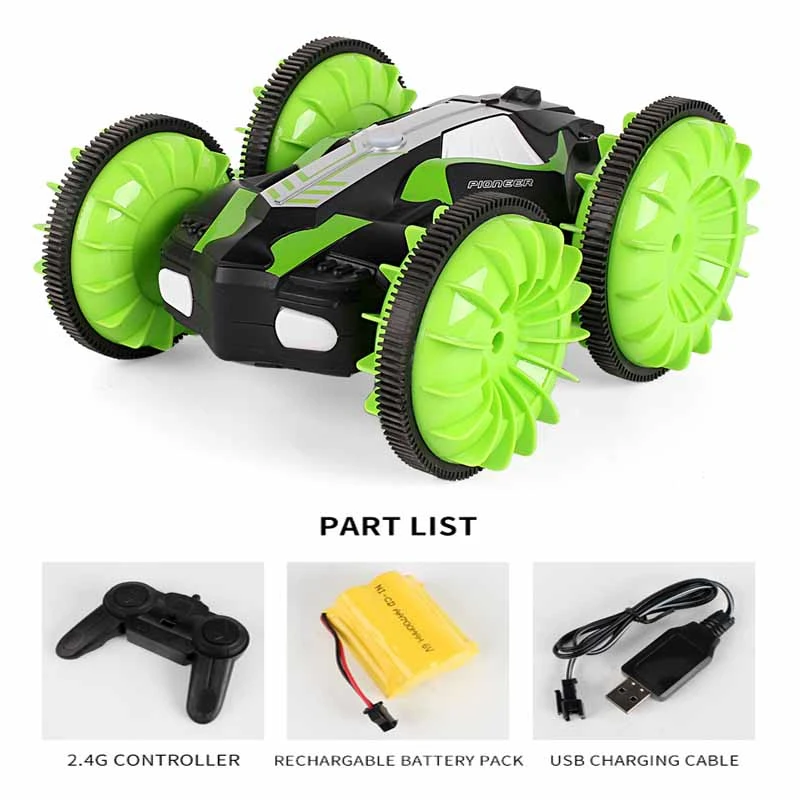 Новый 2 4 ГГц 4WD водонепроницаемая защита двухсторонний амфибия RC трюк