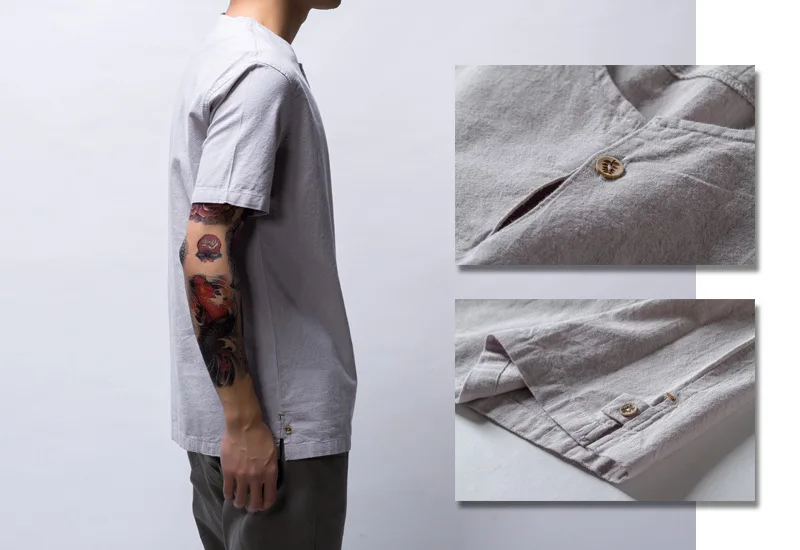 Новинка 2017 дизайнерская летняя льняная футболка Мужская модная повседневная