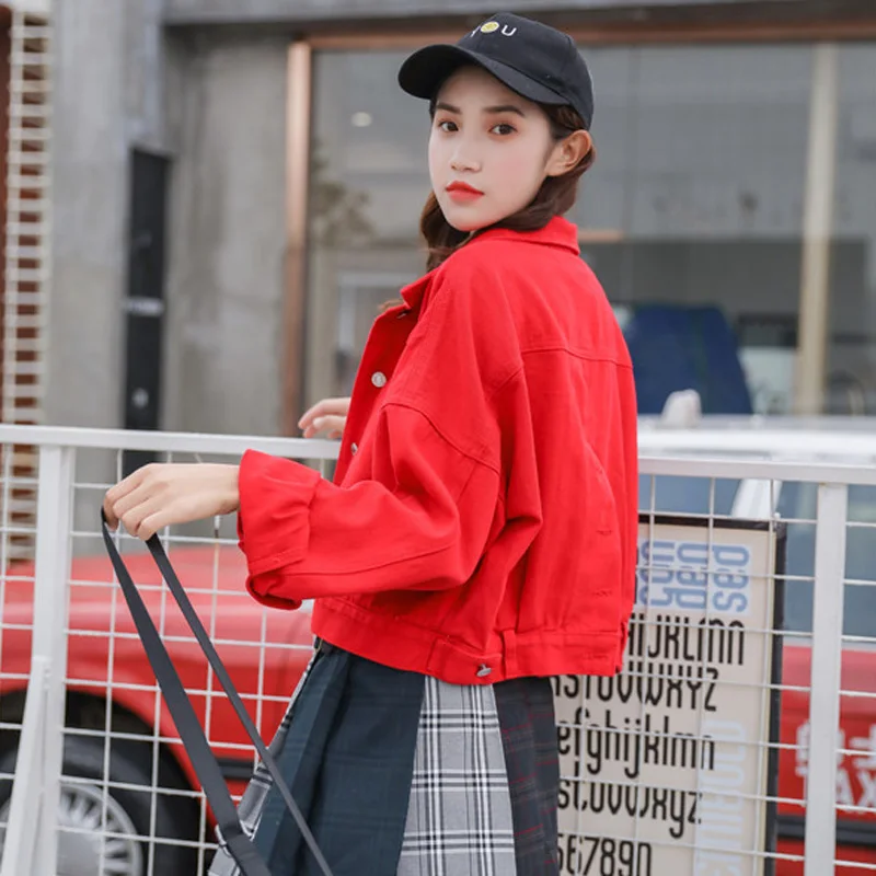 Женская джинсовая куртка Fitaylor свободная с длинным рукавом и нагрудным карманом