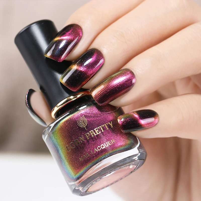 BORN PRETTY 3D магнитный лак для ногтей Auroras голографические наклейки для ногтей Блестящий Магнит лак для дизайна ногтей