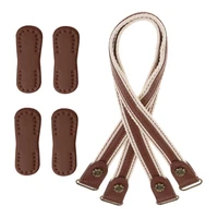 2pcs handles with 4pcs patches for diy leather shoulder bag strap handbag belts durable brown bag accessories parts for women