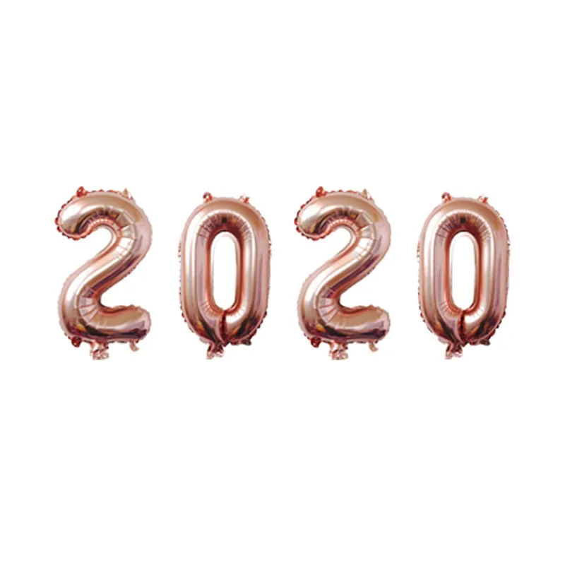 4 шт. 2020 цифры фольгированные шары серебряные воздушные рождественские украшения