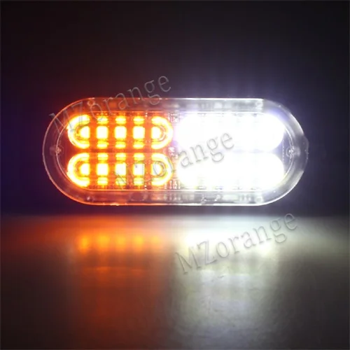 White and Yellow MZORANGE ультра-тонкий, можно использовать при аварийной ситуации Strobe Предупреждение мигающий светильник высокого Мощность Водонепроницаемый 12 V-24 V 20 светодиодный автомобиль Грузовик Мотоцикл - Испускаемый цвет: White and Yellow