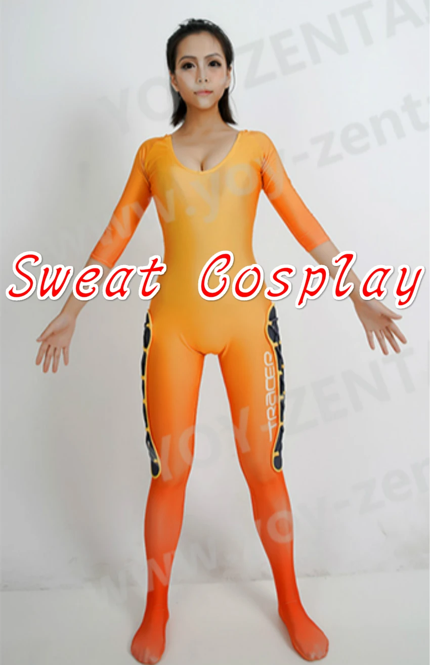 High Quality Hot Game OW Tracer Bottoming Jumpsuit Lena Oxton Costume Base Cosplay Custom Made | Тематическая одежда и