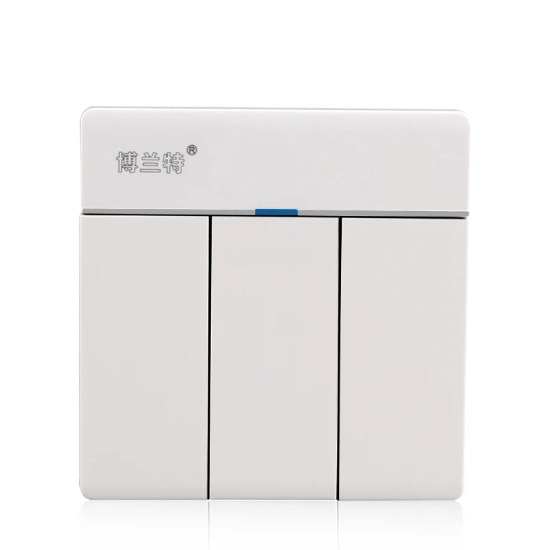 Переключатель розетки настенный выключатель трехкратной формы управляется с