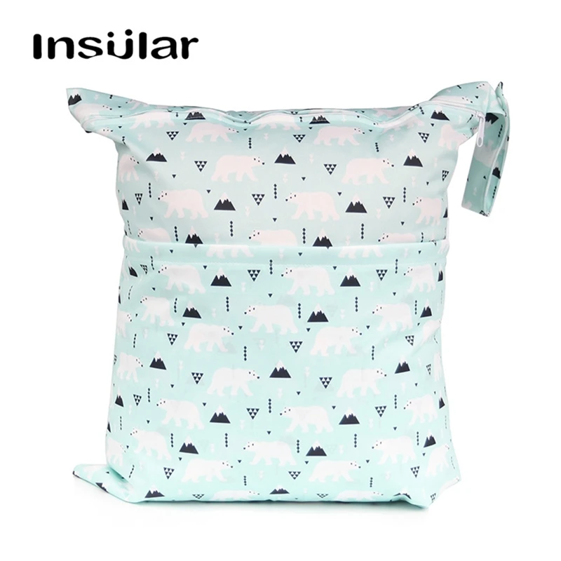 INSULAR большая детская Влажная и сухая тканевая сумка для подгузников мультяшная