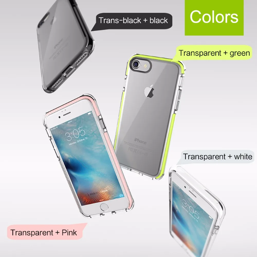 Чехол для iPhone 7 Чехол Мягкий ТПУ+ TPE Гибридный чехол для iPhone7 задняя крышка противоударный защитный щит