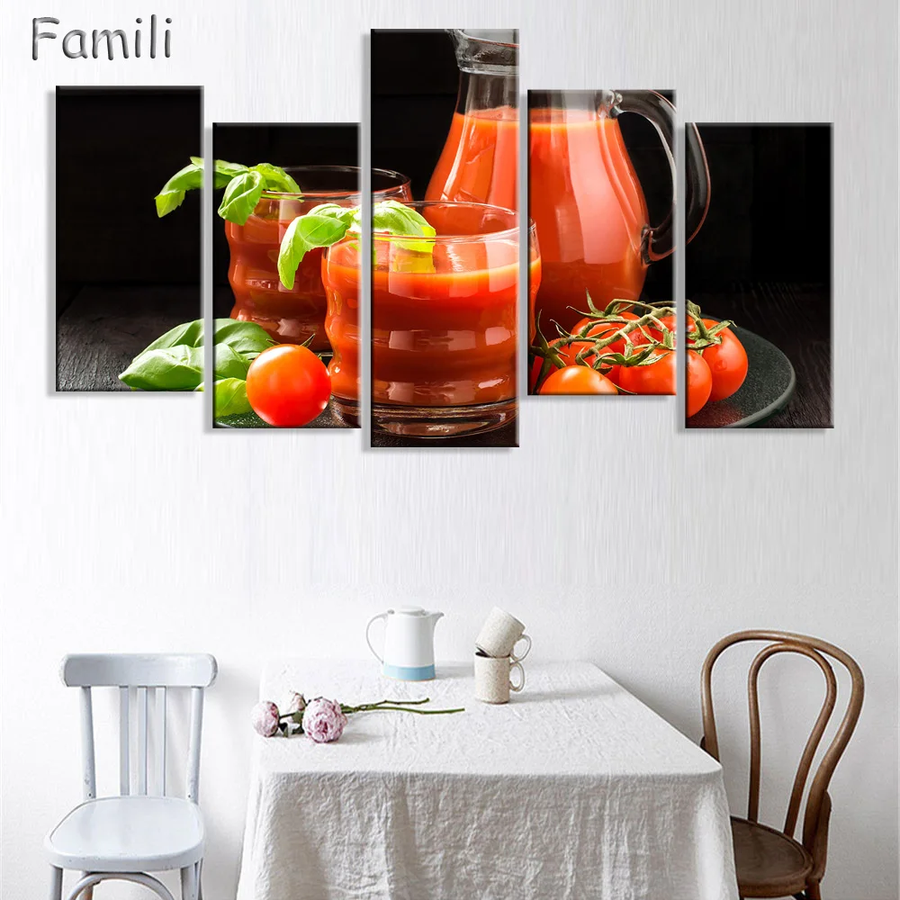 

5Picture White wine And Cup Of Modern Canvas Print Painting Wall Art Picture For Kitchen Room Decoration Artwork Unframed