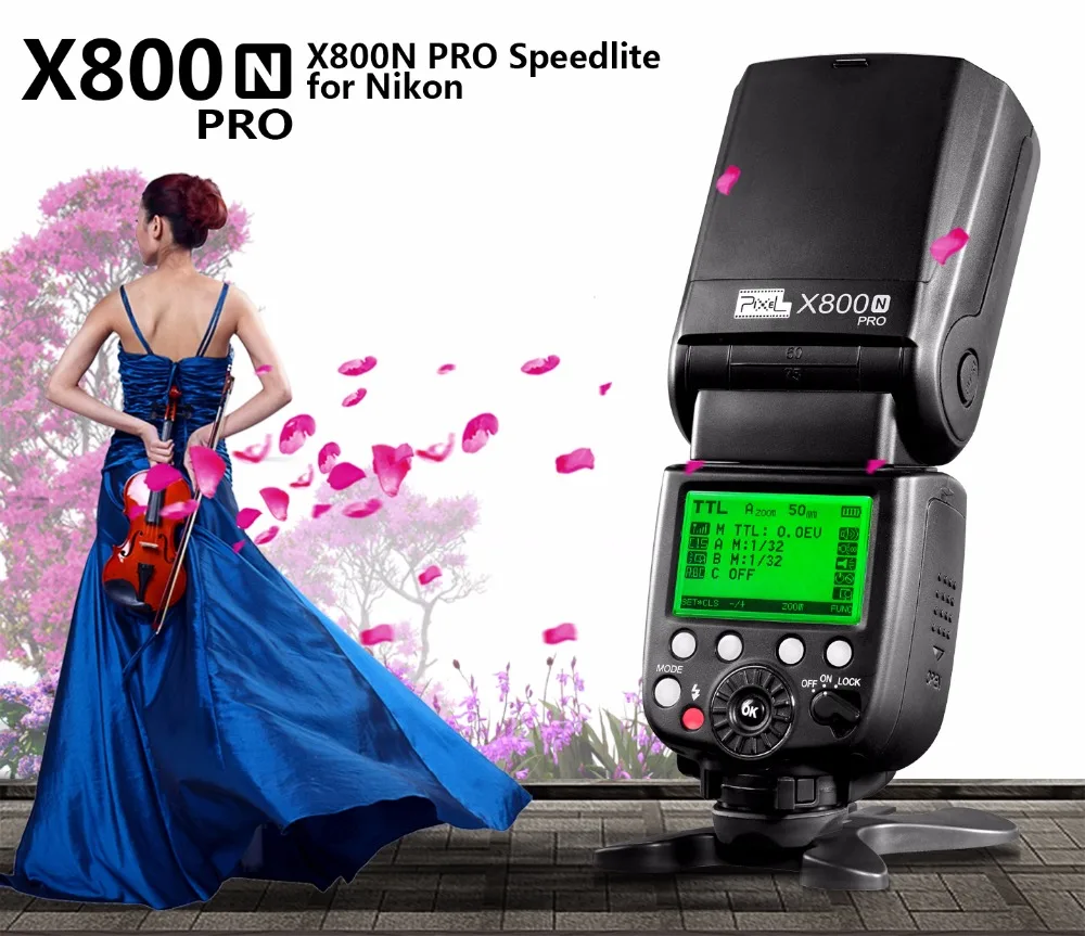 Беспроводная вспышка Pixel X800C X800N PRO 2 4G радио ЖК дисплей TTL HSS профессиональная