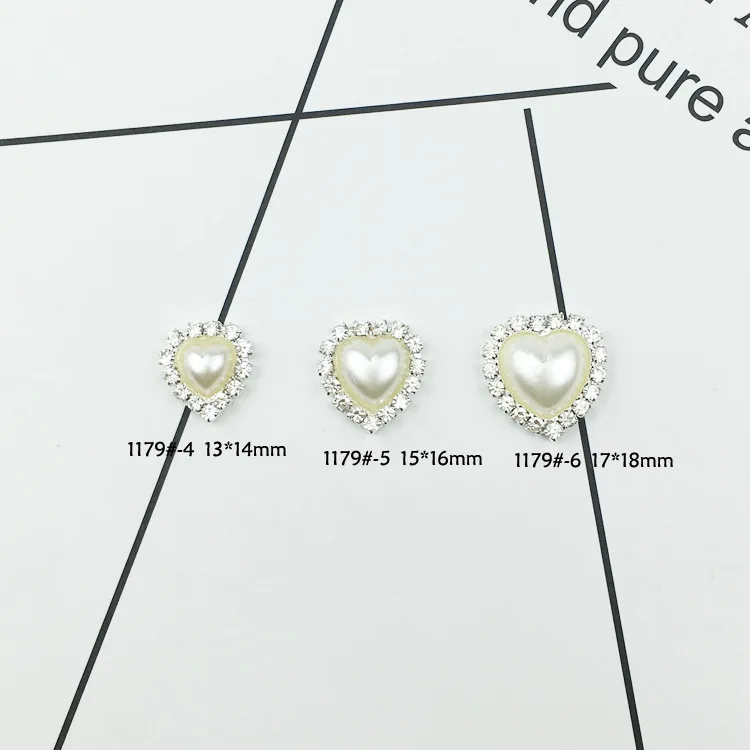 10 Pcs/lot Round Heart Cabochon Pearl Flat Base Rhinestone Charm For Diy Jewelry Making Supplies Handmade Accessories | Украшения и