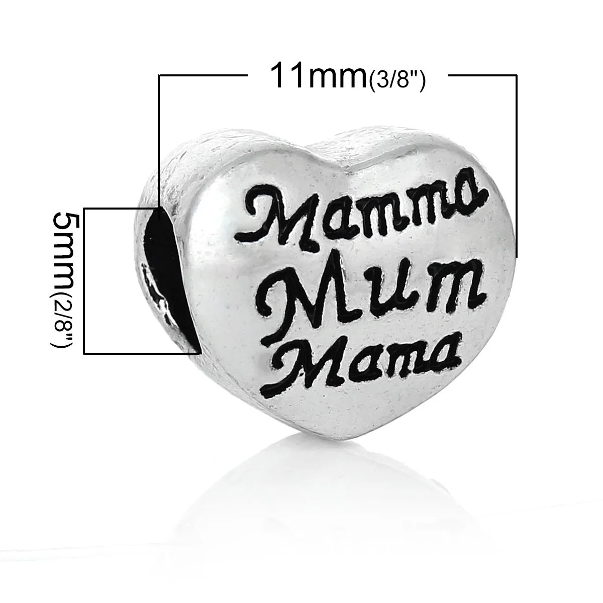 DoreenBeads европейский стиль очаровательные цинковые бусины в форме сердца античное