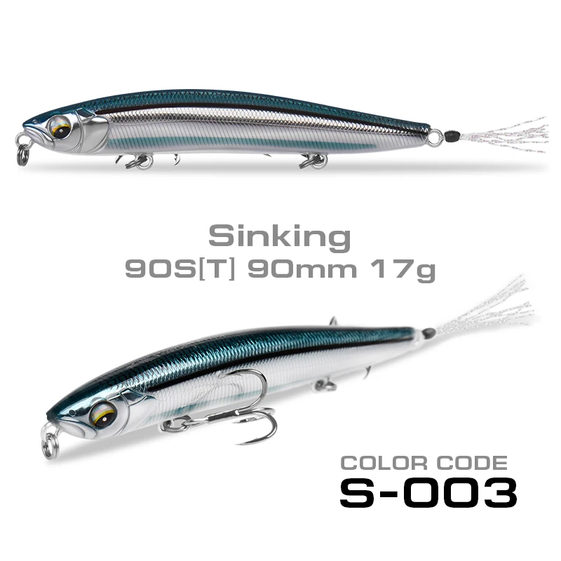 90ST Sinking S003 SFT рыболовные приманки 90 мм 7,5g 17g 70 мм 4,3g 10 ghard карандашные приманки плавающий/опускается на дно искусственные морской окунь приманка для рыбы - Цвет: 90ST Sinking S003
